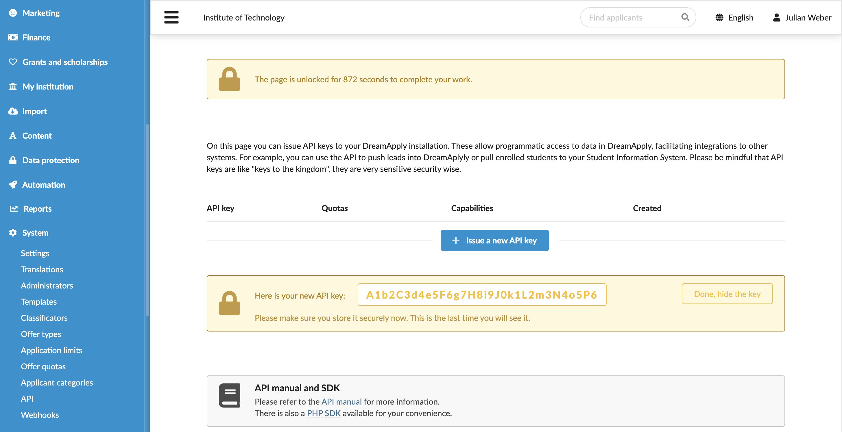 Getting an API key
