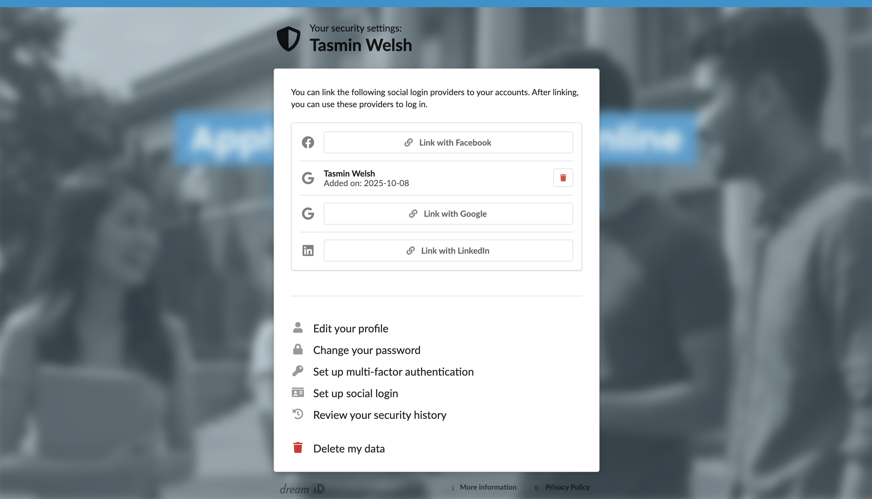 Enabling social media login