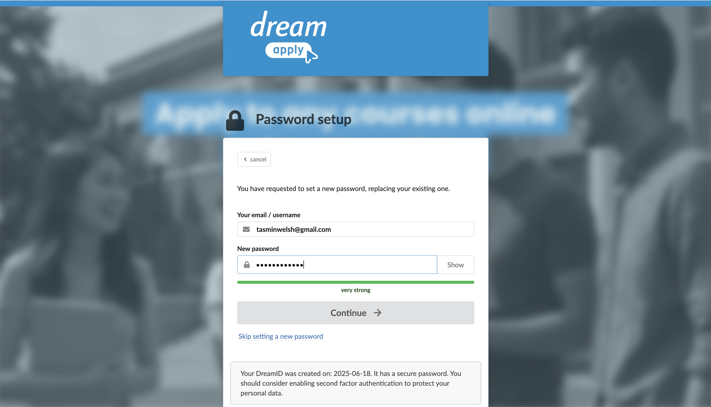 Changing a password