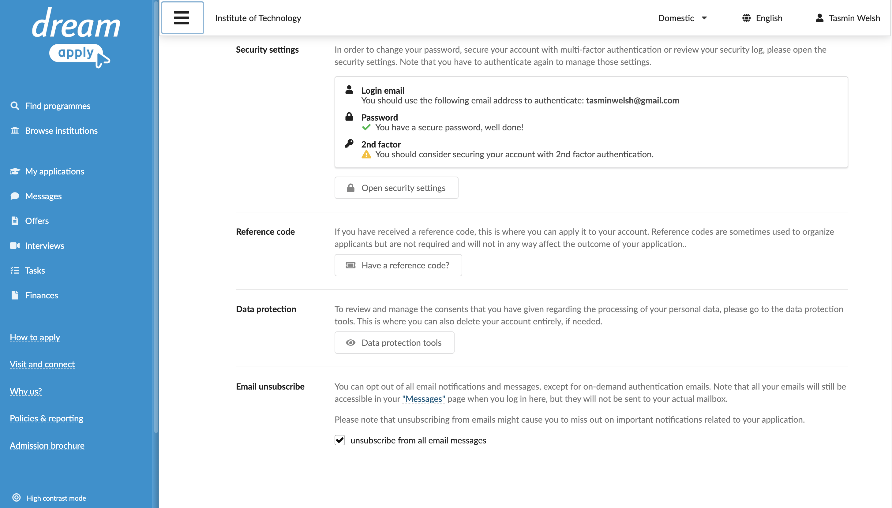 Changing an applicant's category