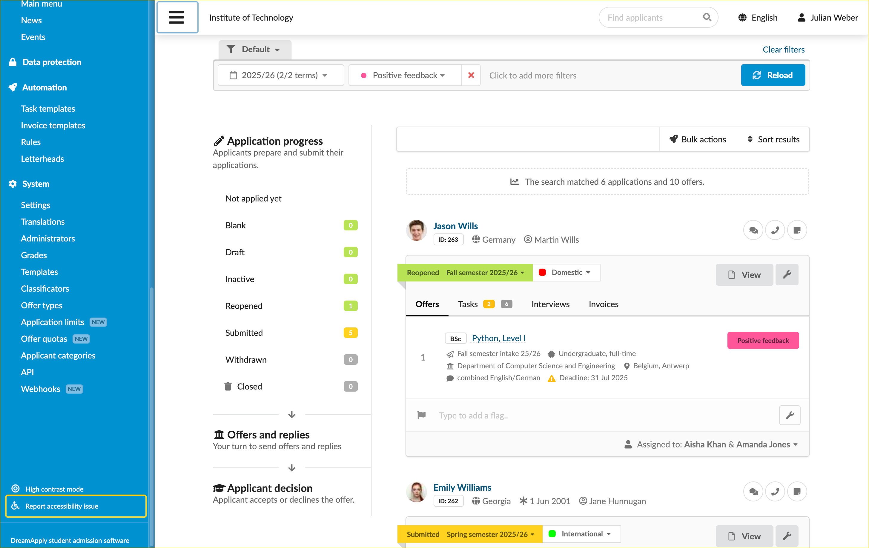 Reporting accessibility issues
