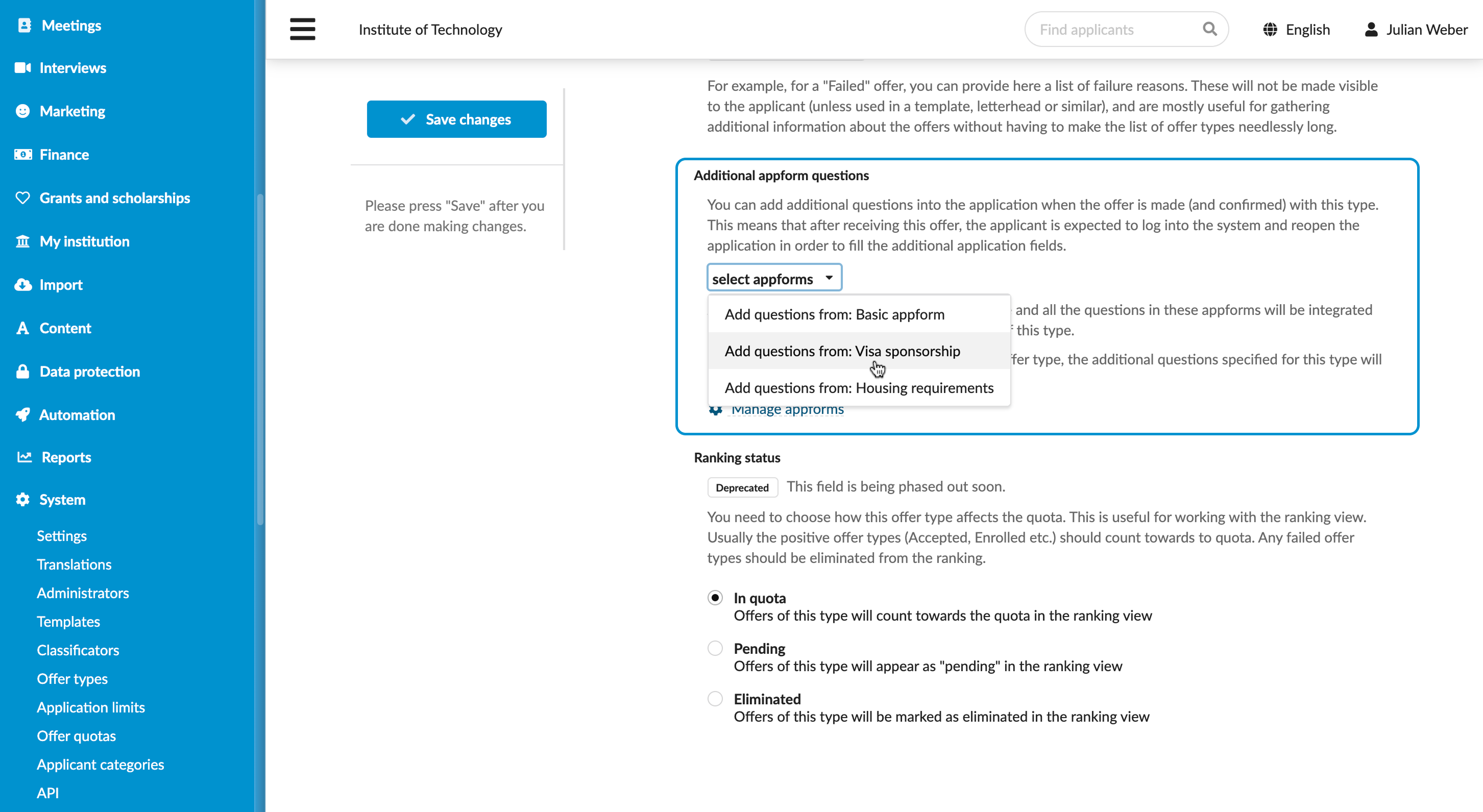 Attaching appforms through offer types