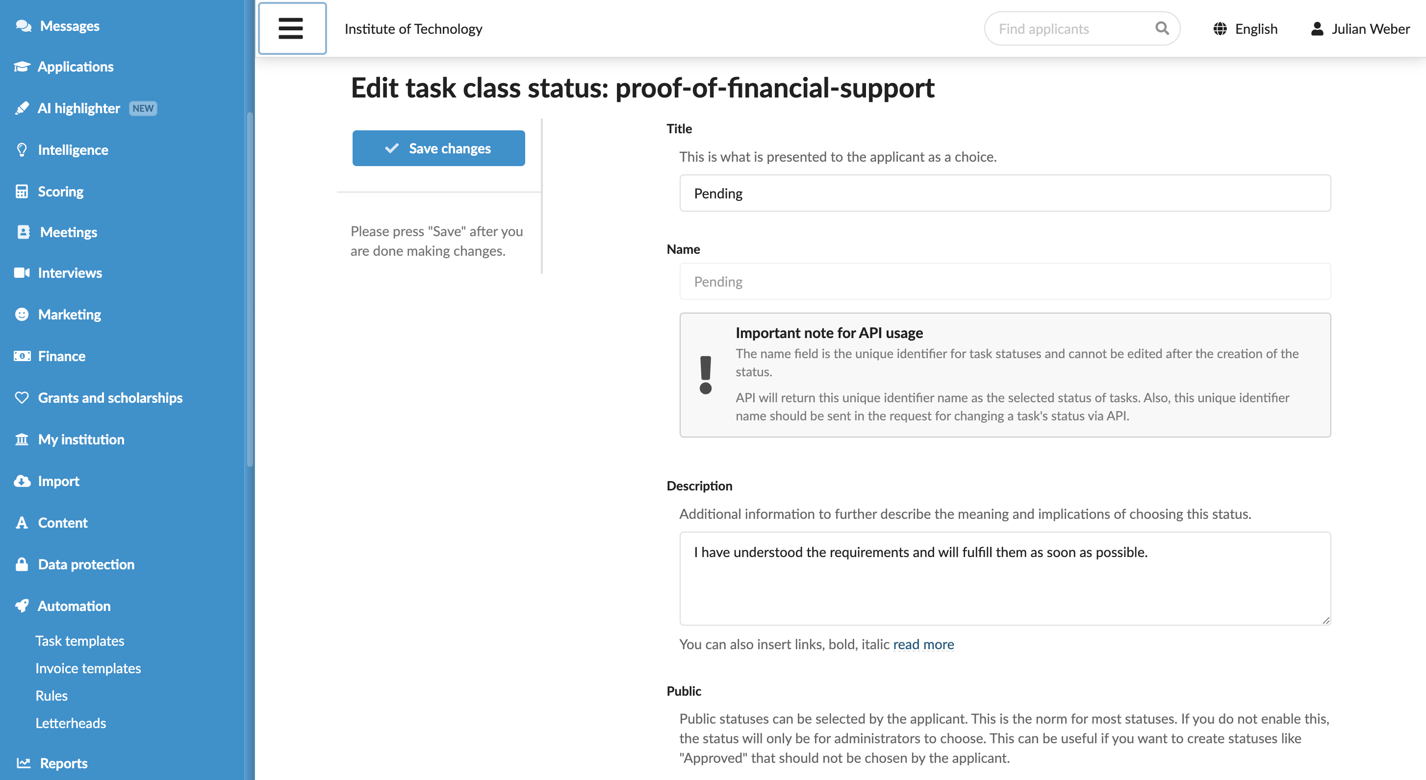 Configuring task templates