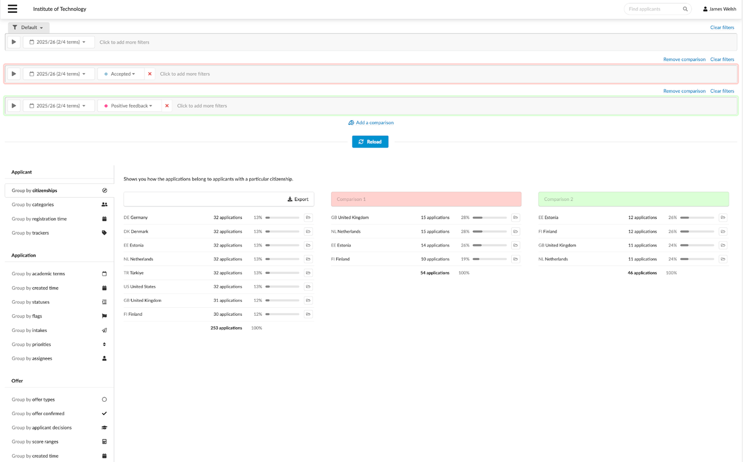 Comparing data segments
