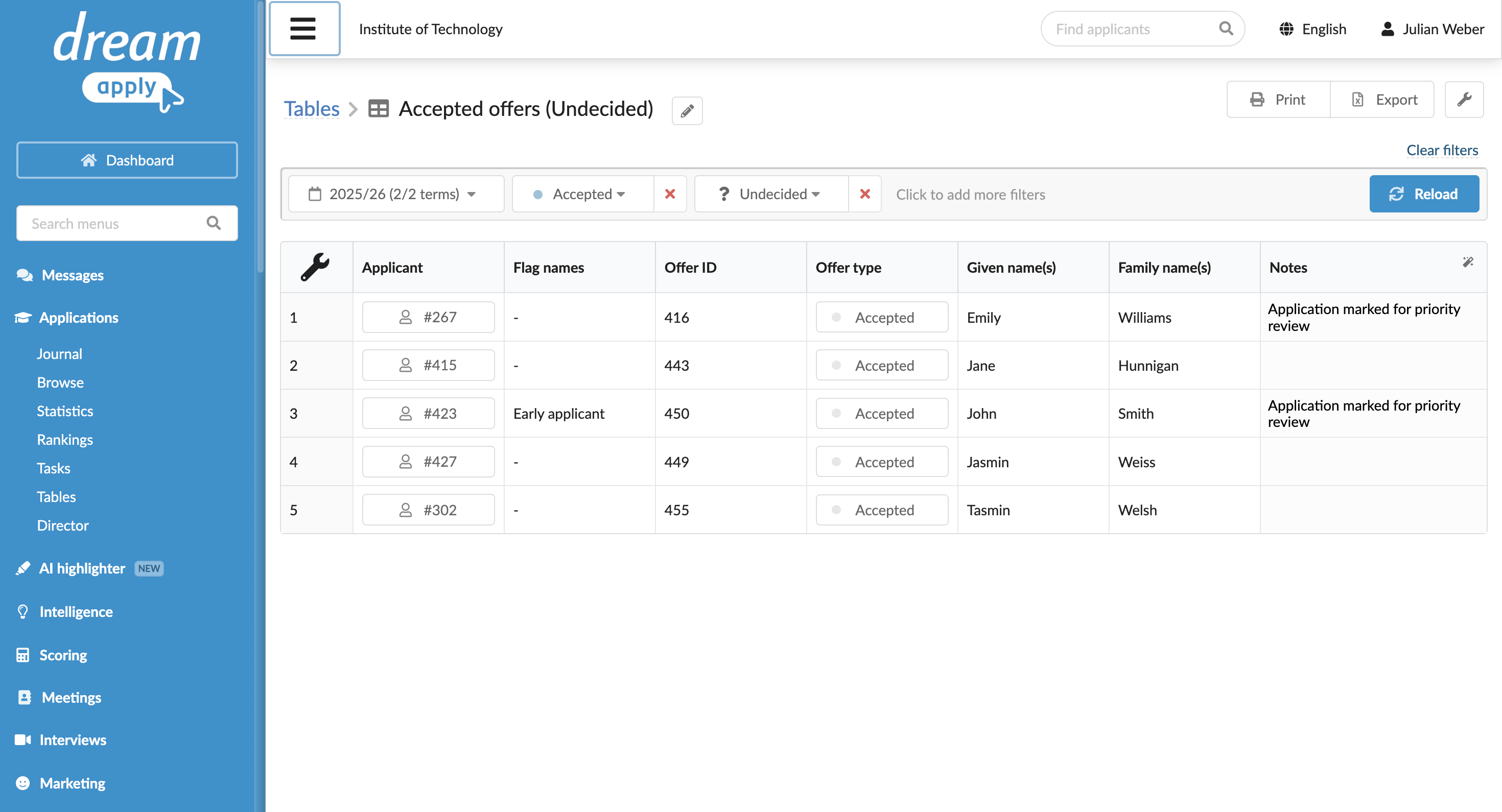 Creating table views