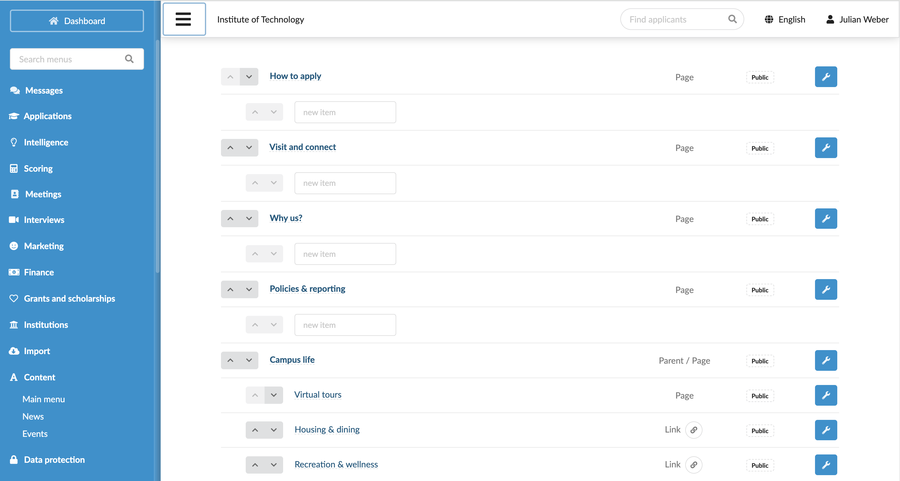Adding menu items