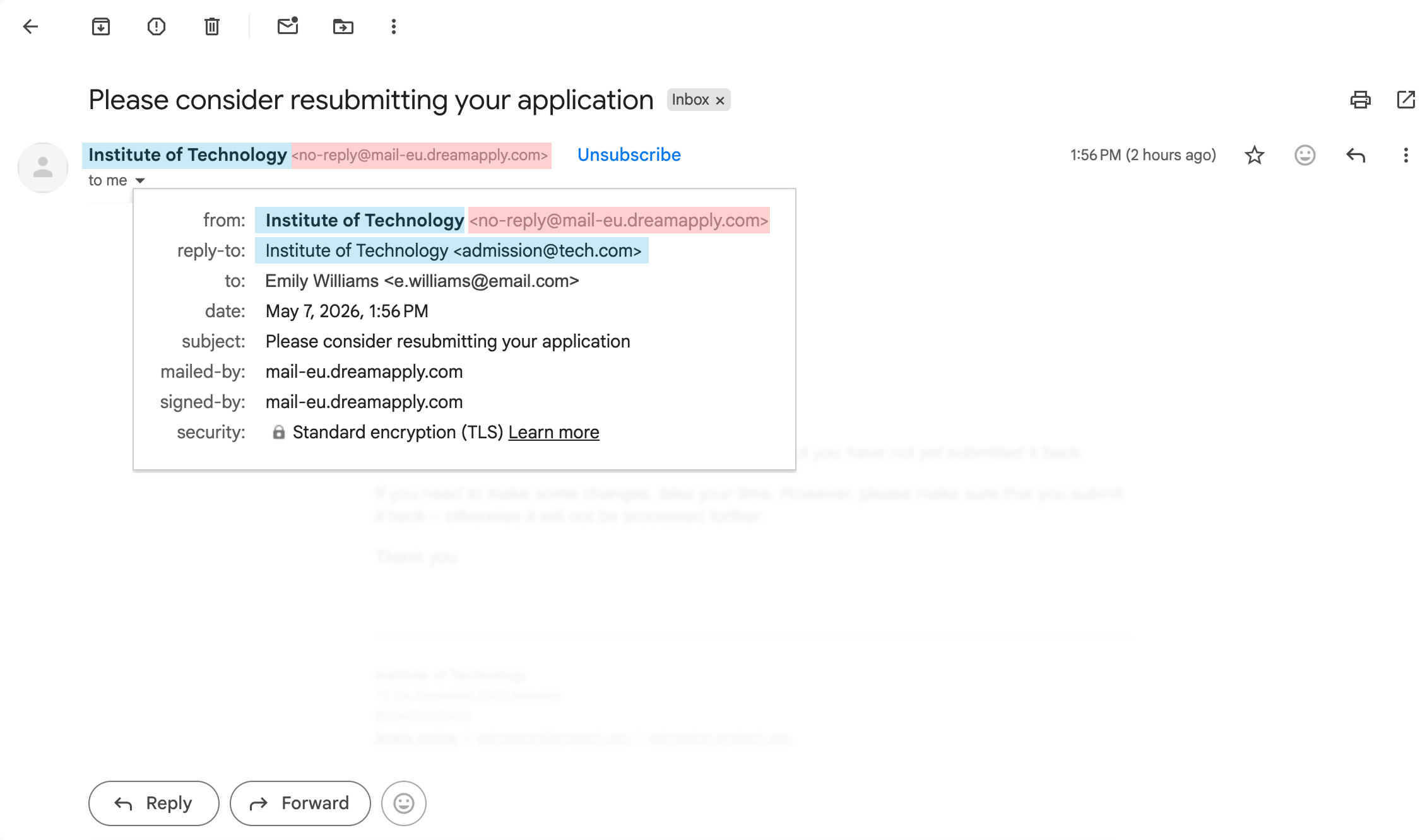 Email client settings