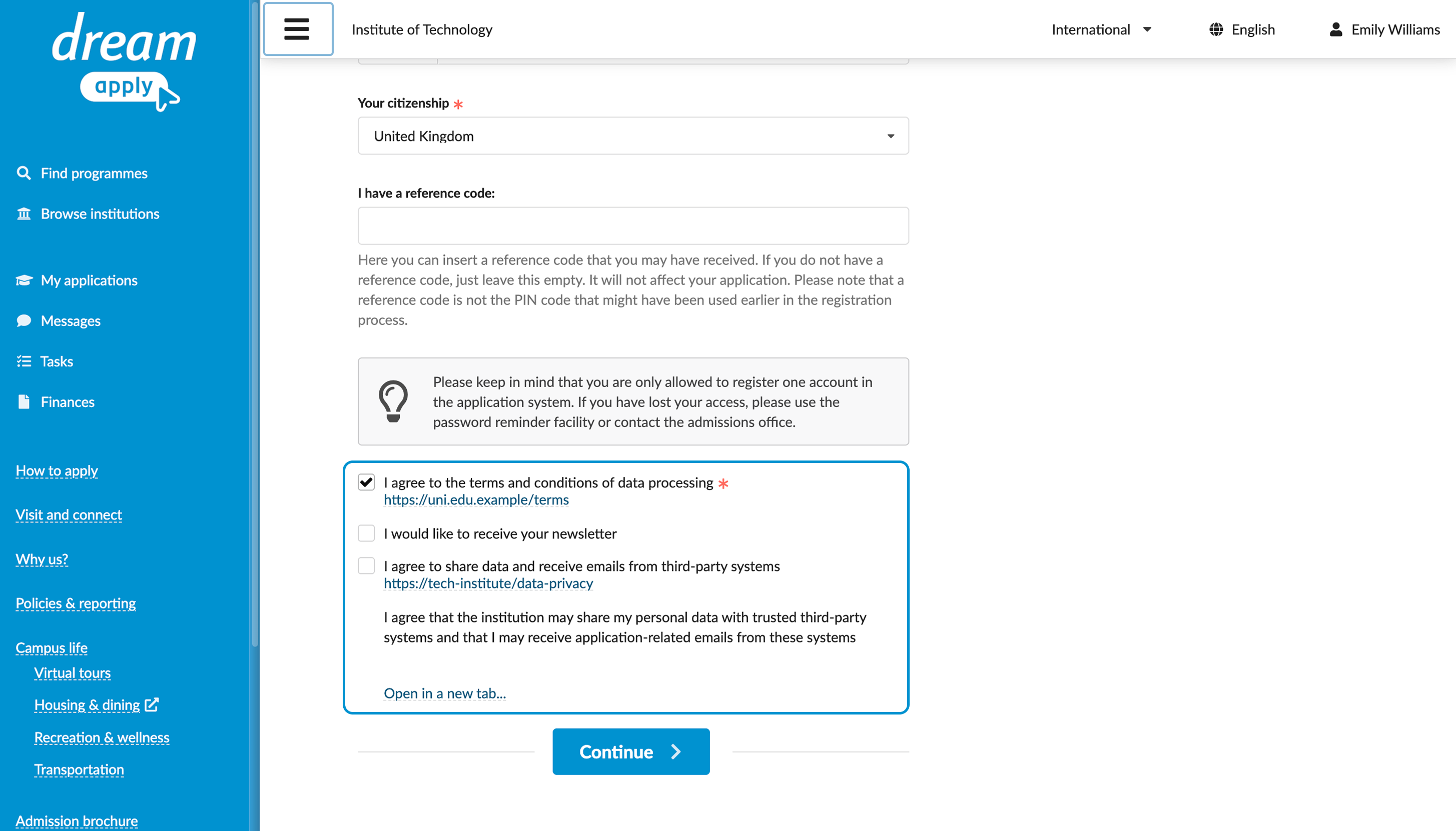 Applicant consents
