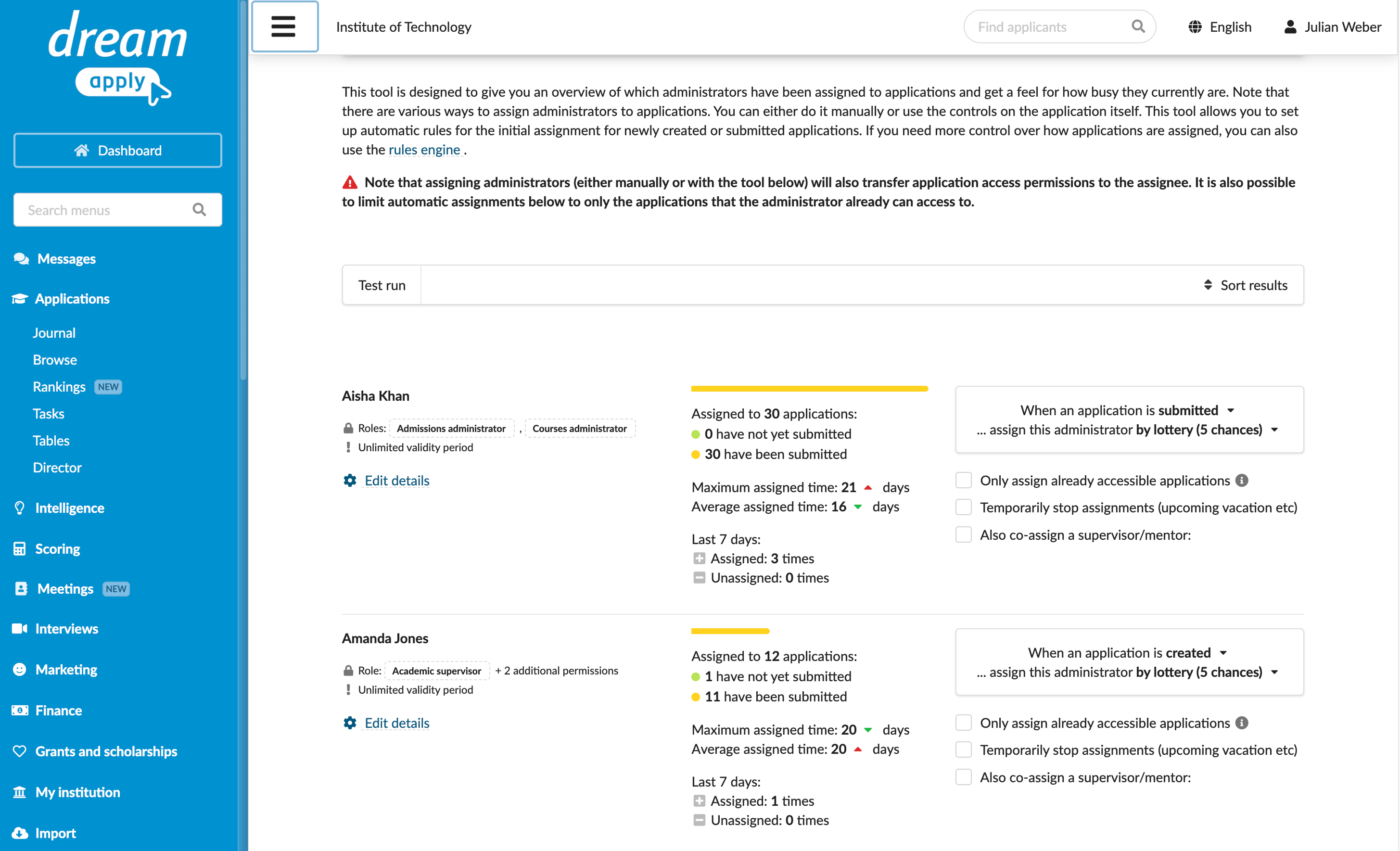 Using Director to assign applications