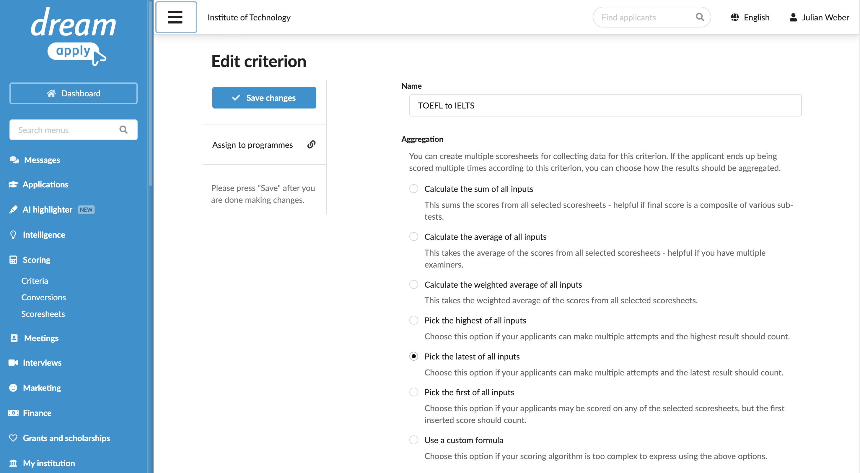 Adding sub-criteria