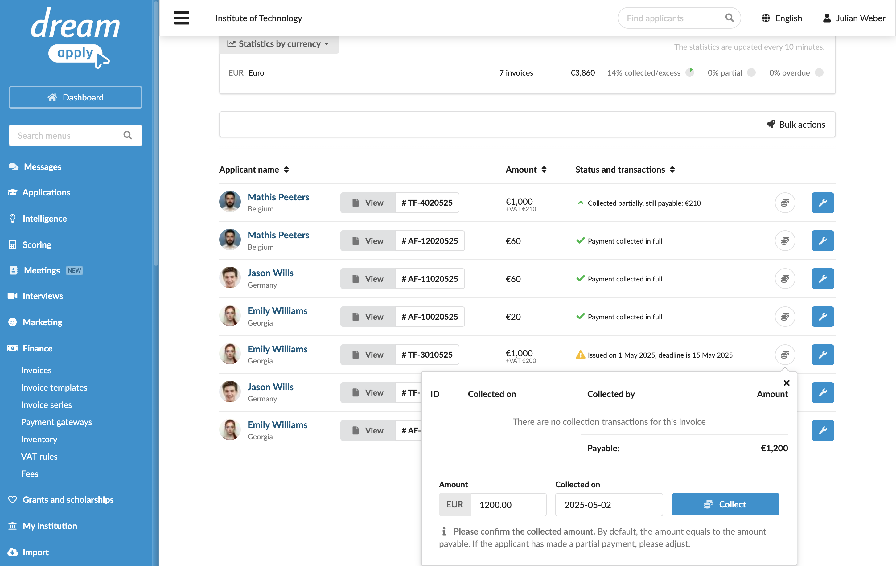 Tracking-invoices