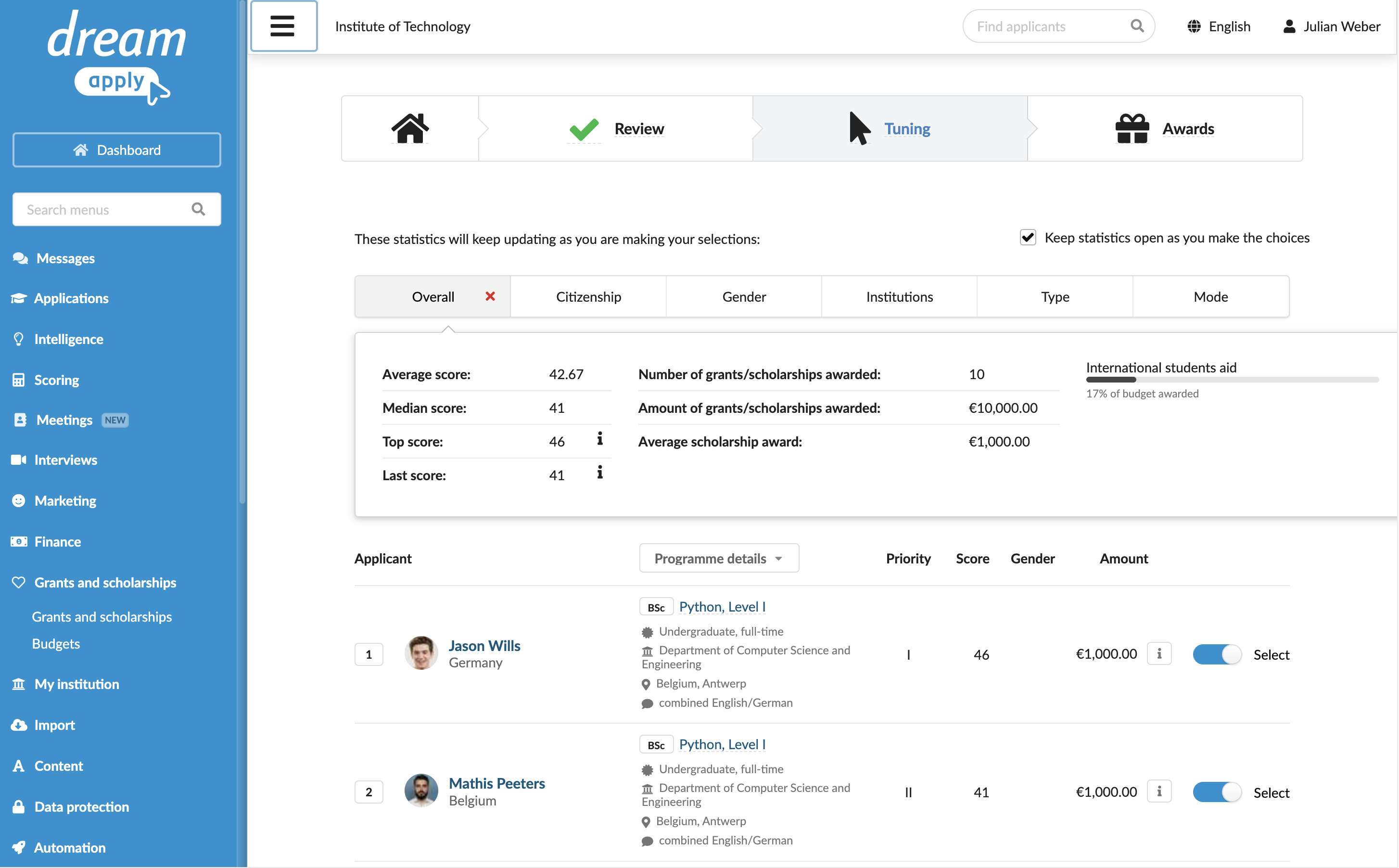 Assigning a grant in bulk