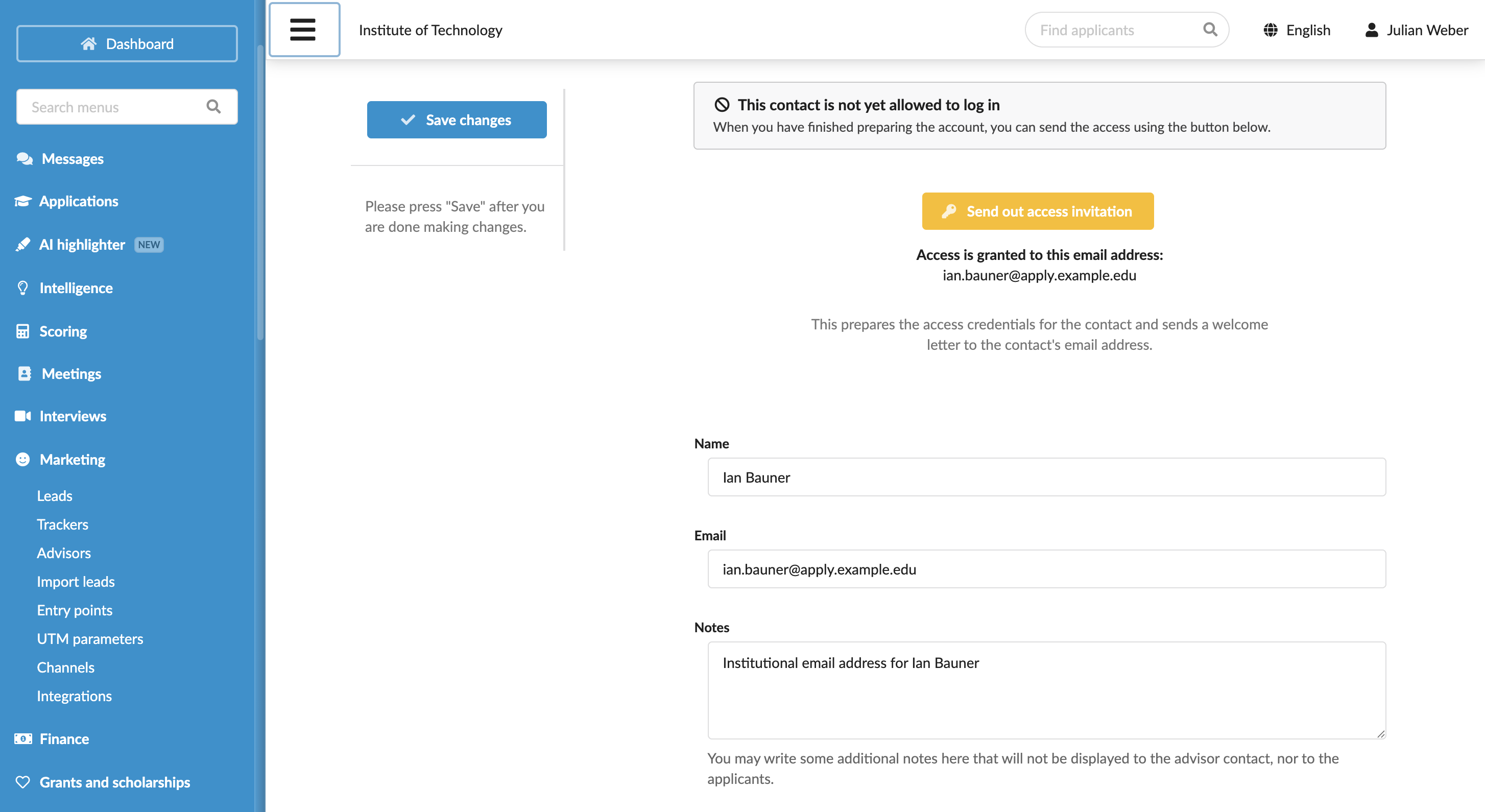 Adding contacts to Advisor accounts