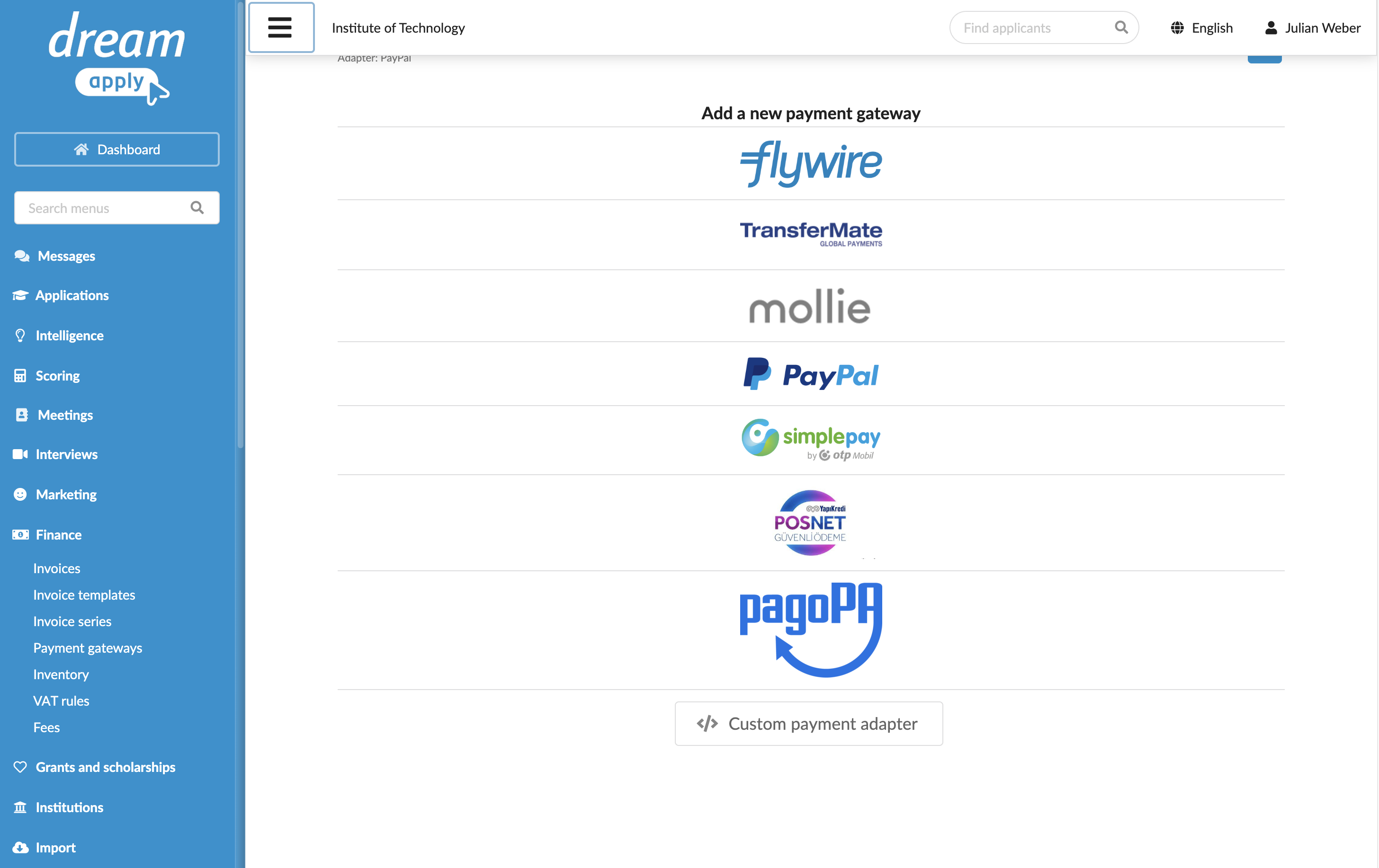 Adding a custom payment gateway
