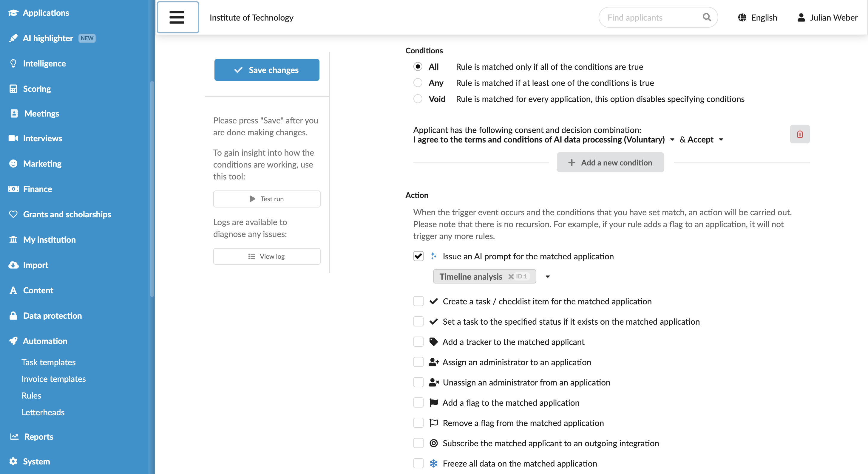 Using consents for AI data processing