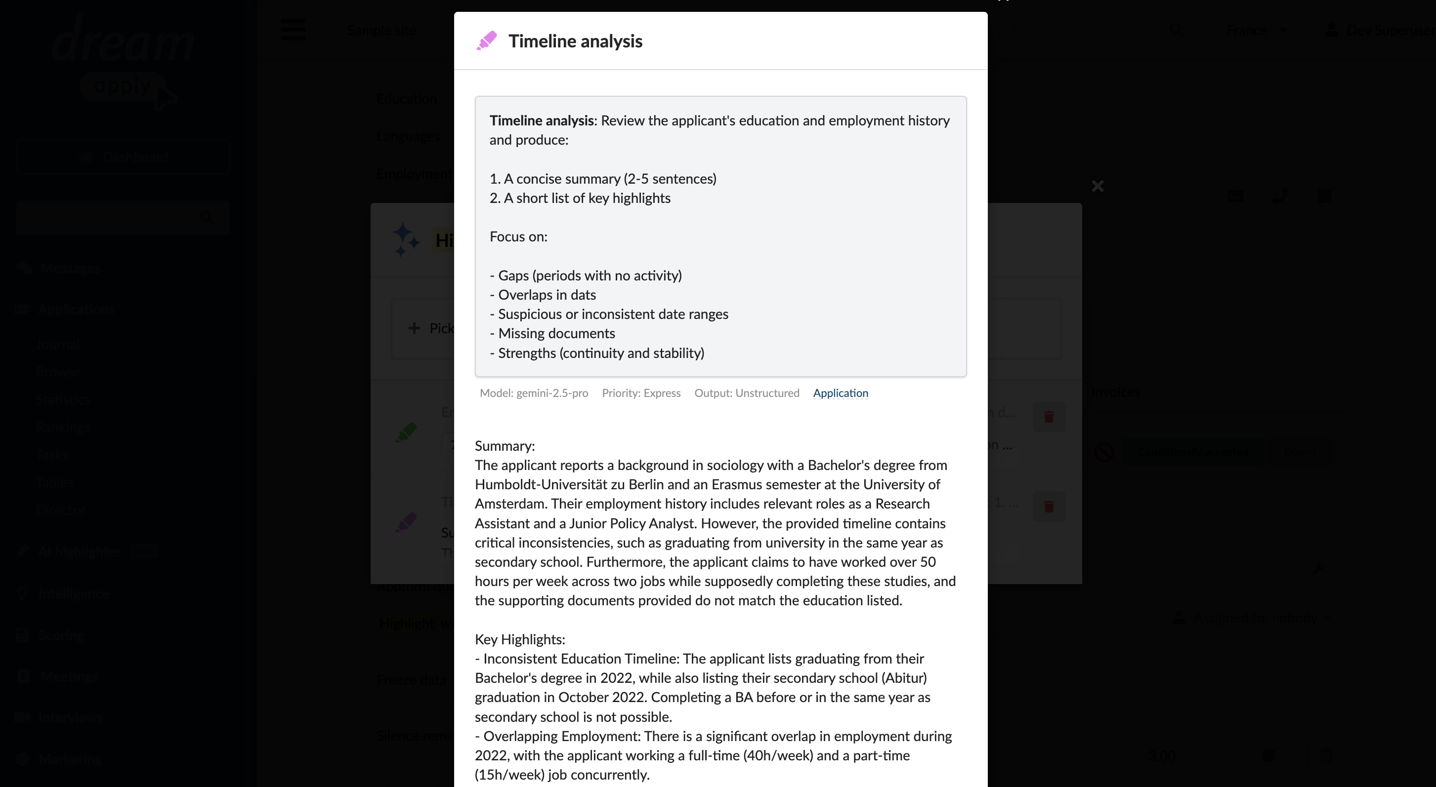 View AI responses