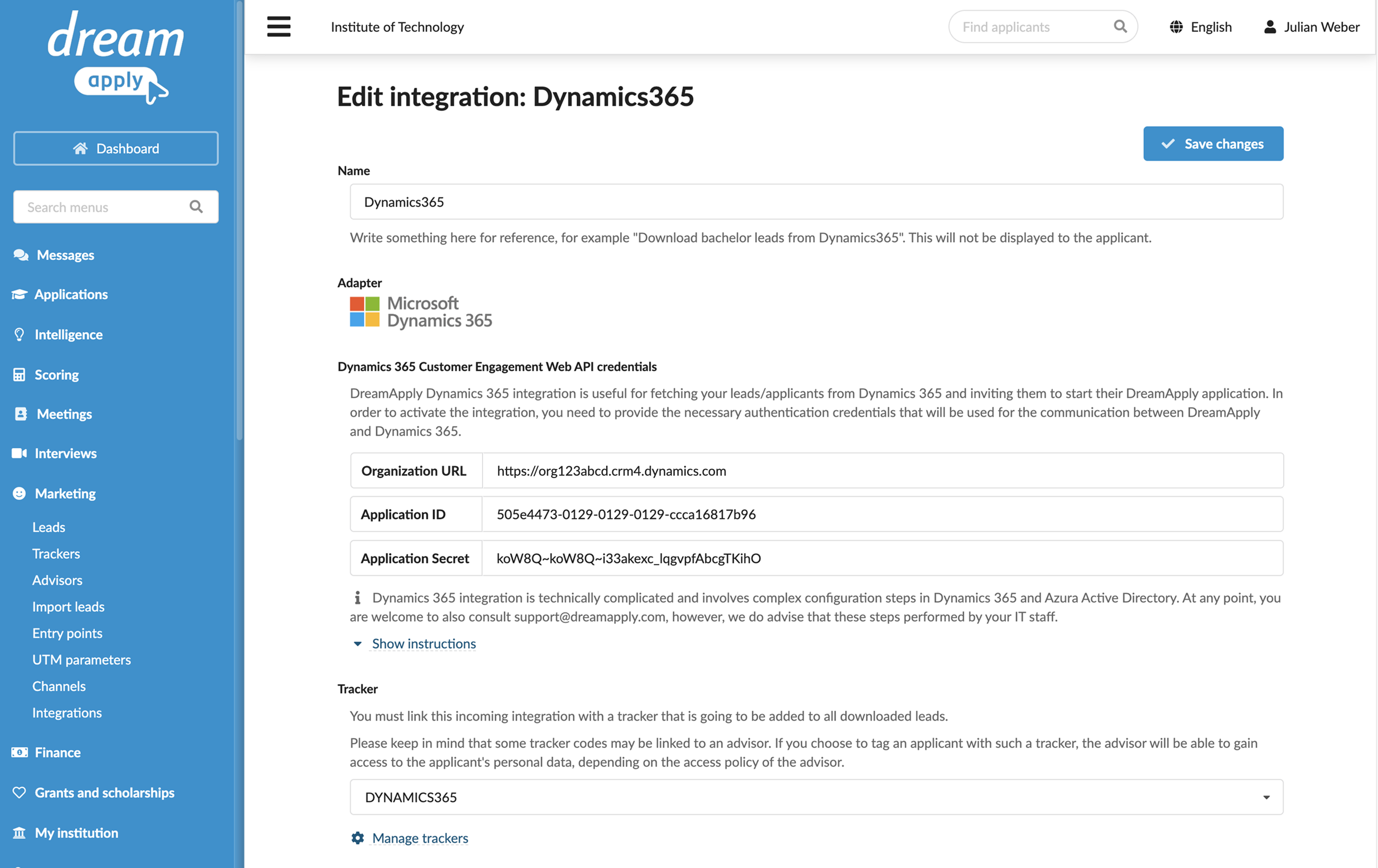 Configuring integration with Microsoft Dynamics 365