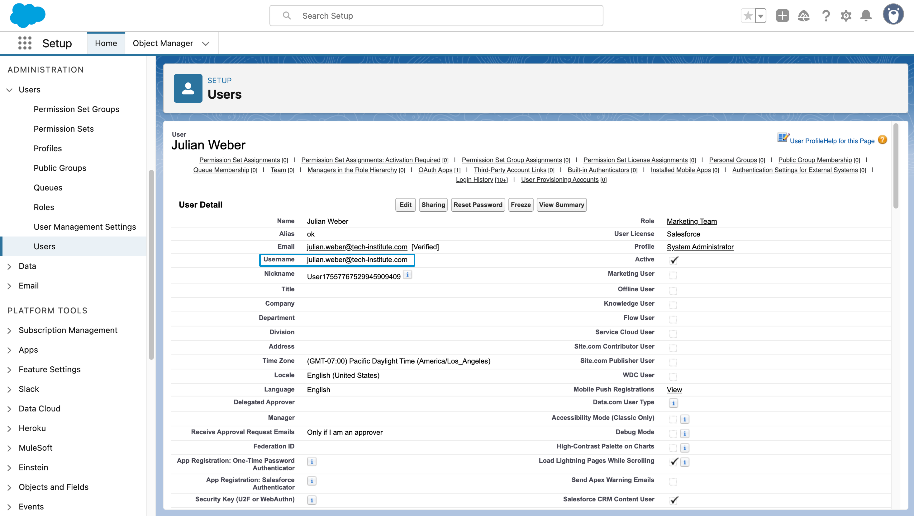 Getting a Salesforce username