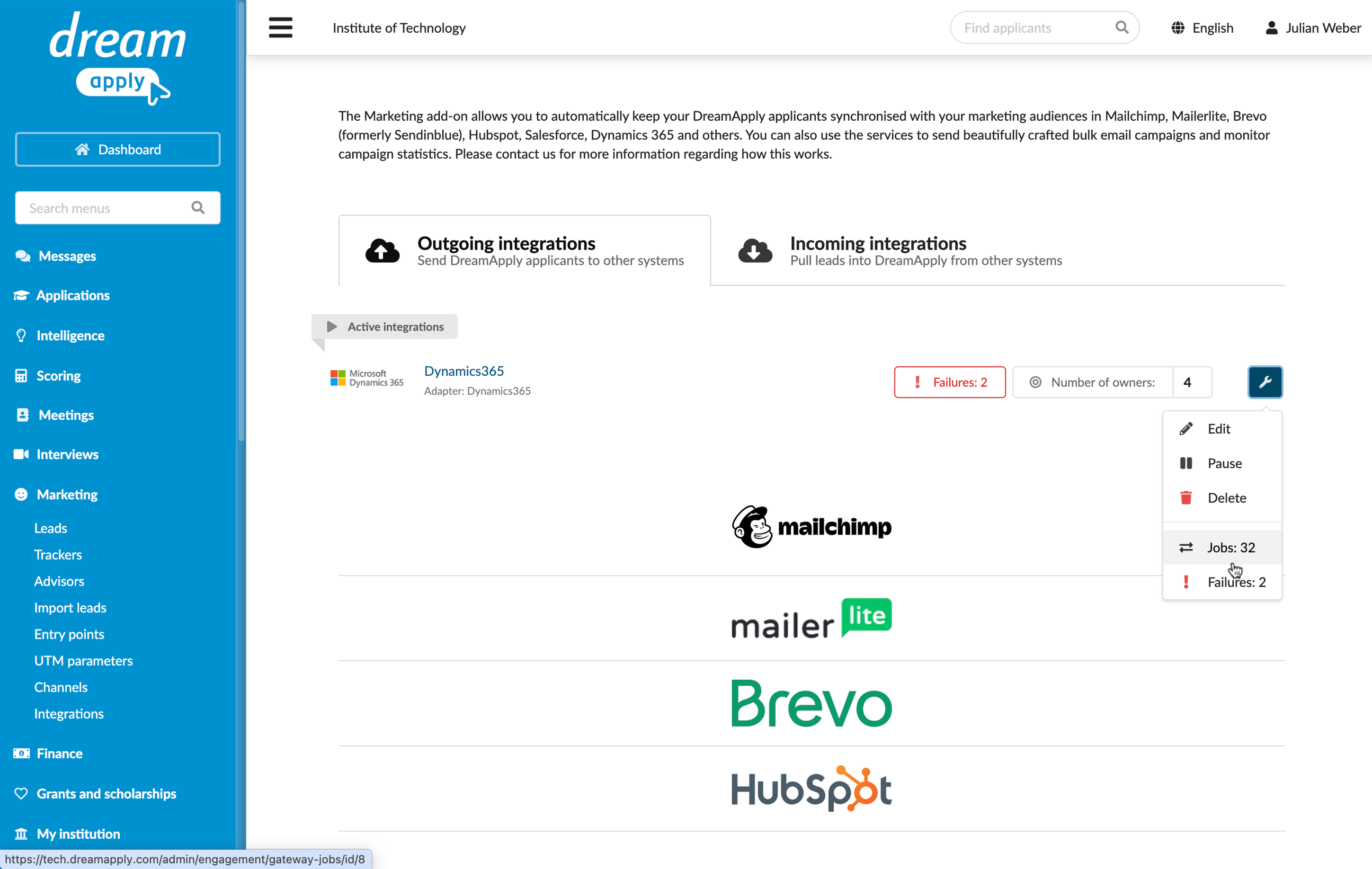 Monitoring the data export process