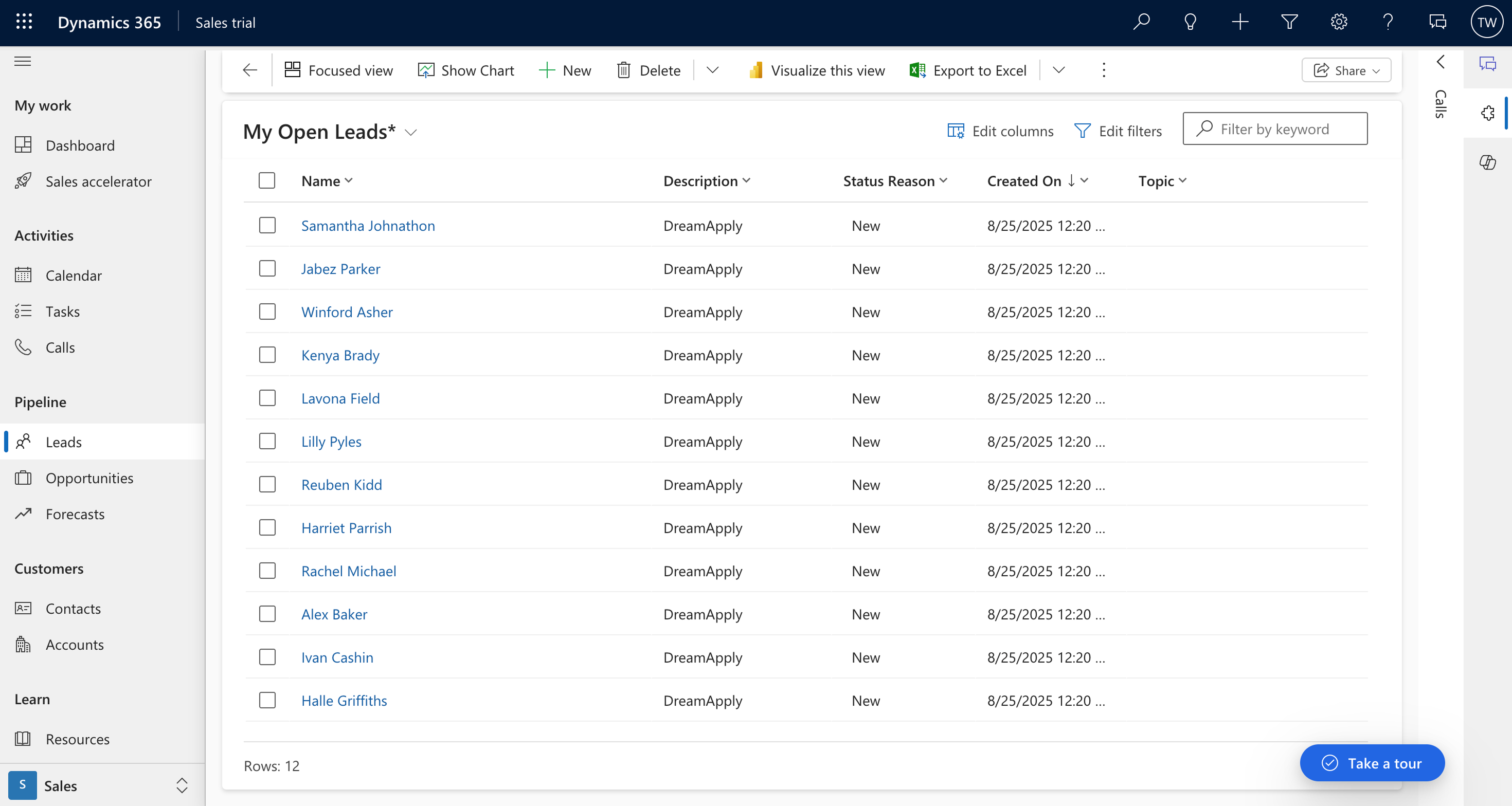 Exported leads in Microsoft Dynamics
