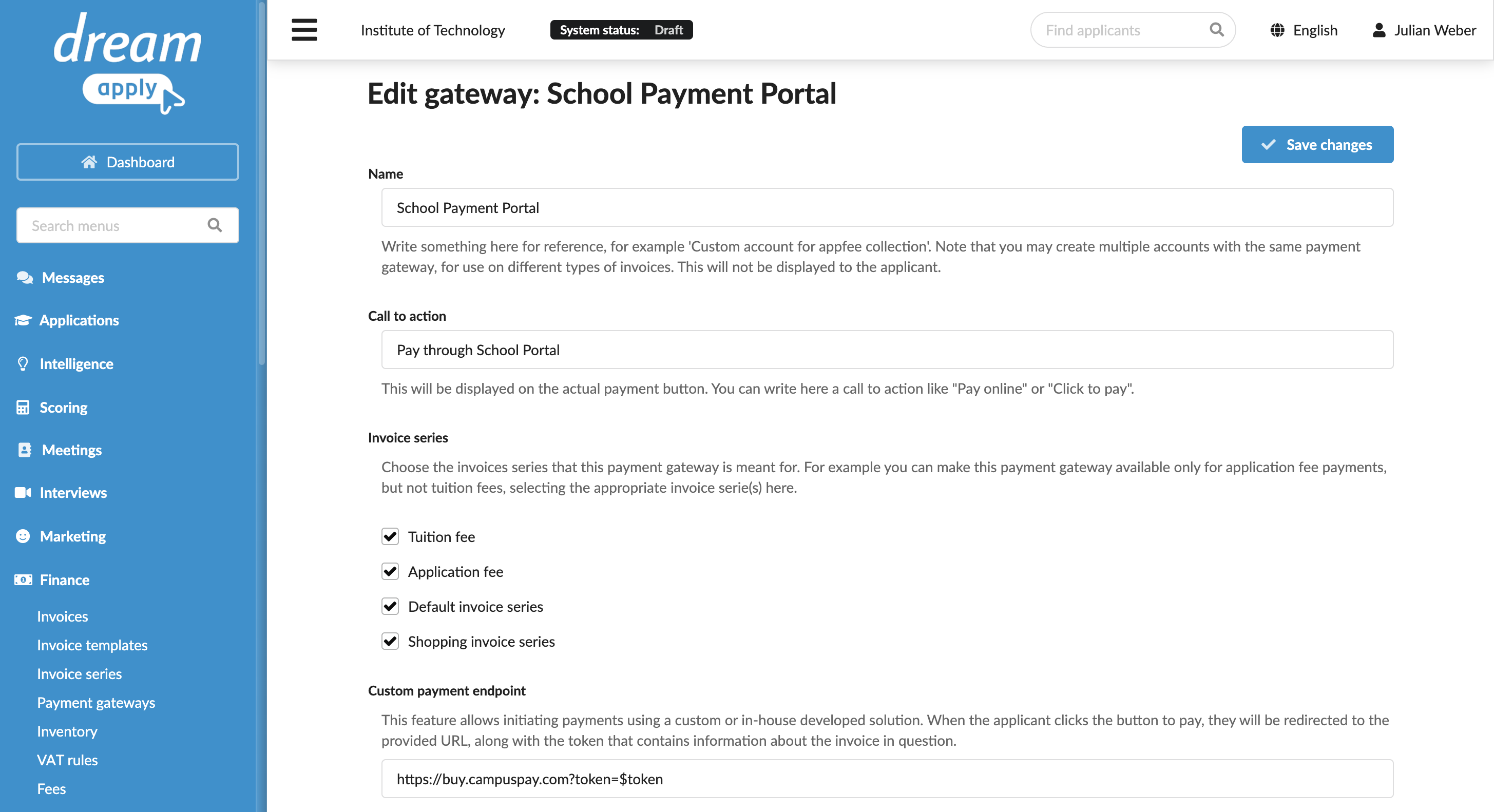 Integrating with a custom gateway