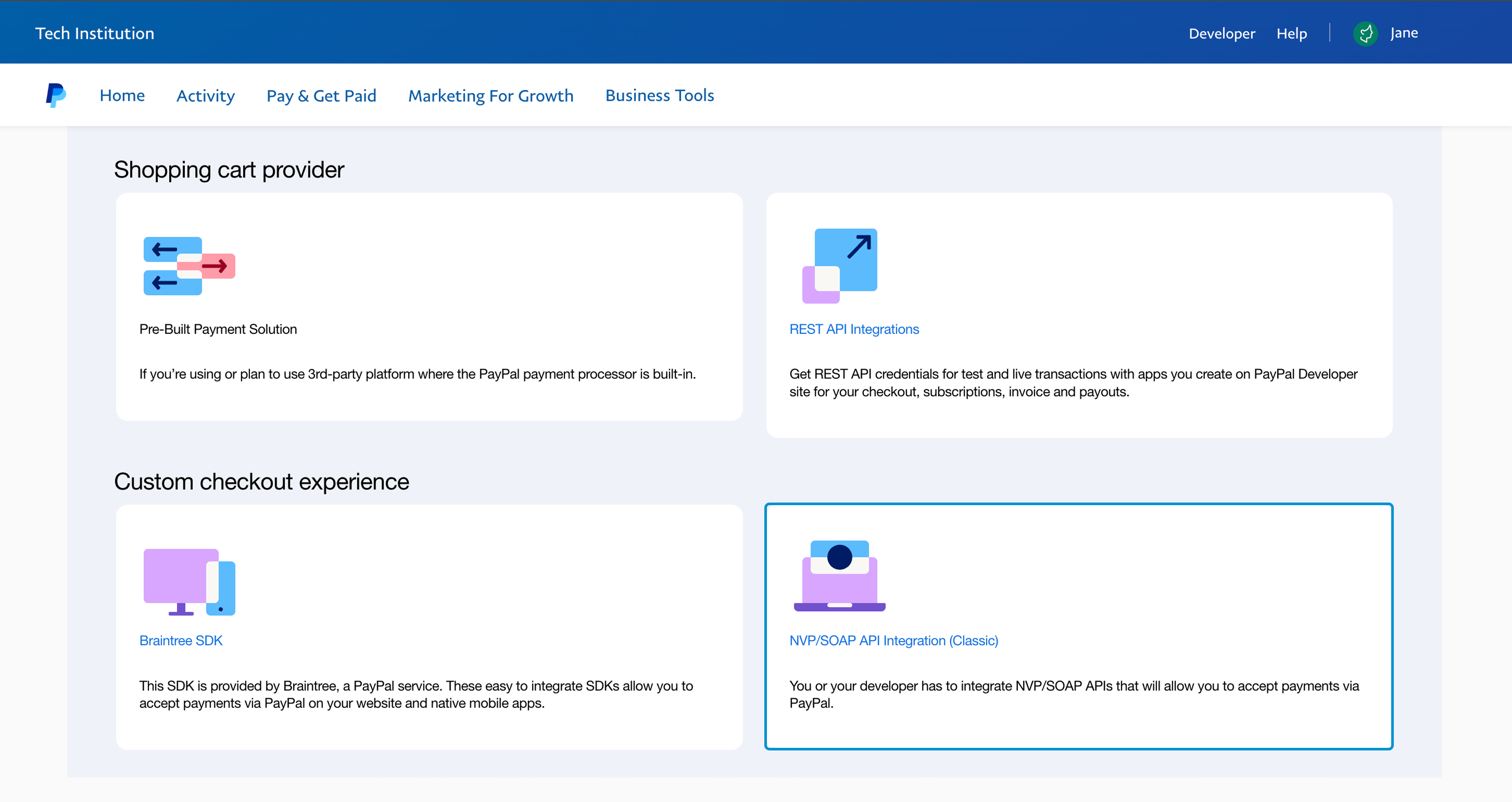 Getting PayPal credentials