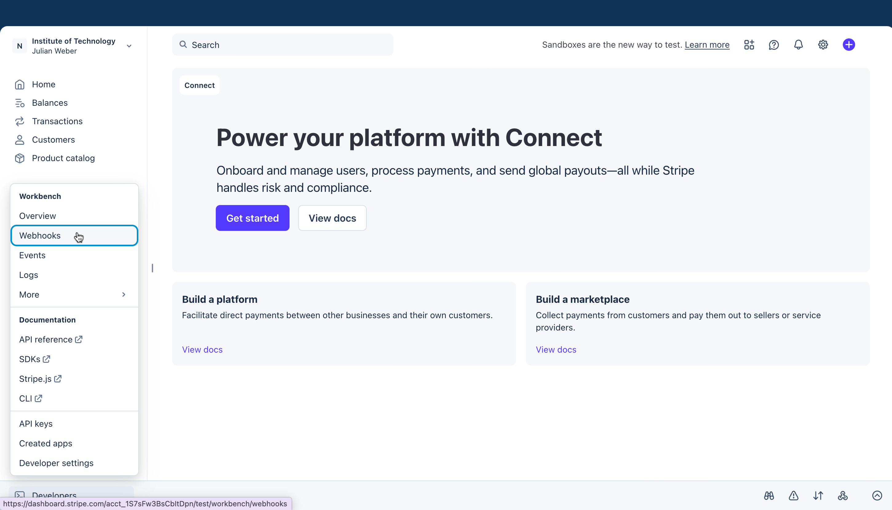 Adding a Stripe webhook