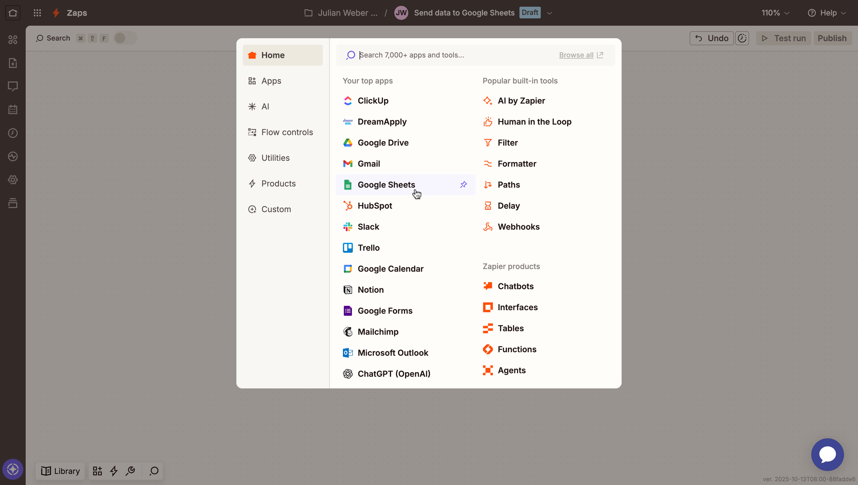 Google Sheets app