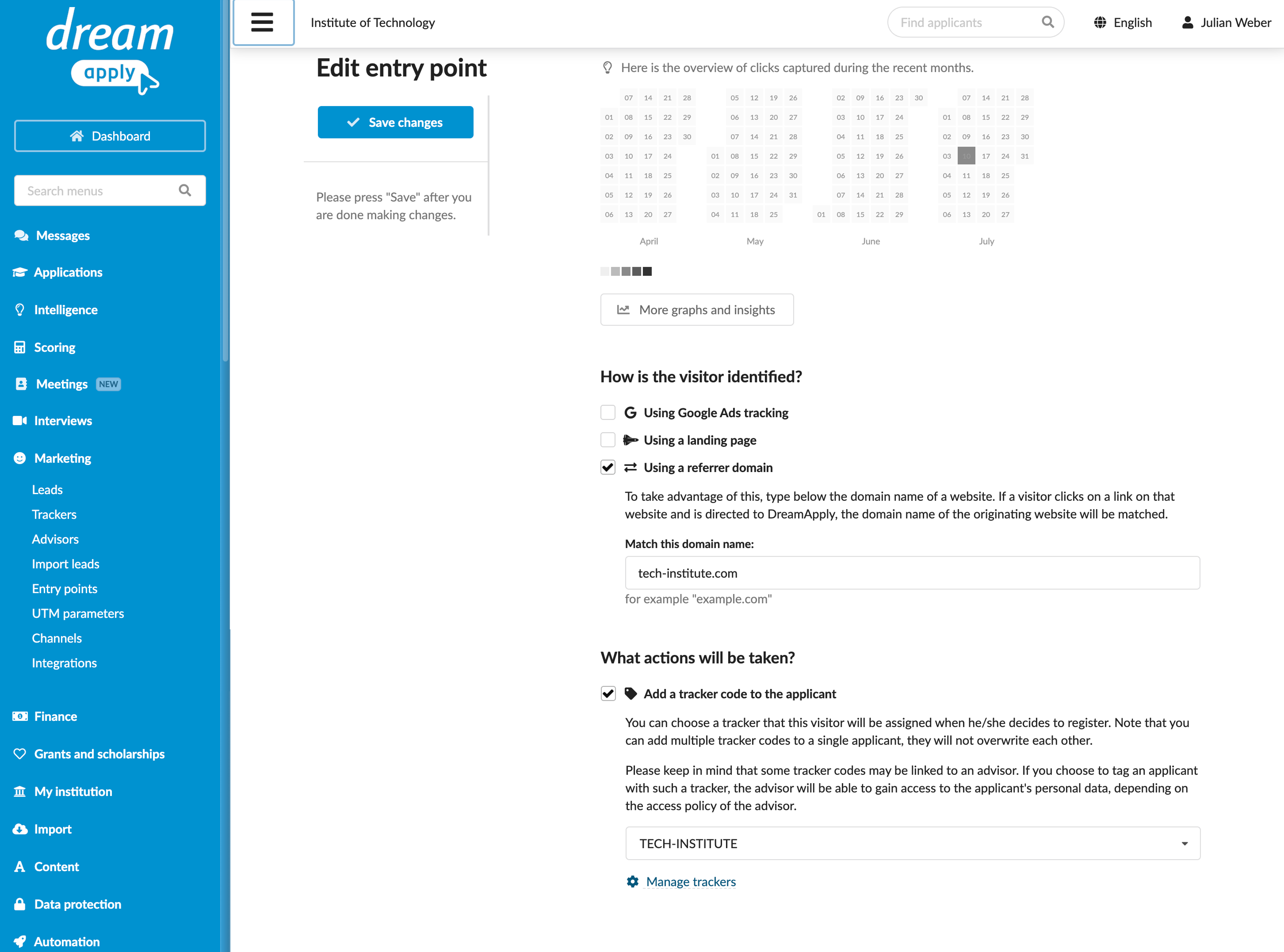 Setting the referrer domain