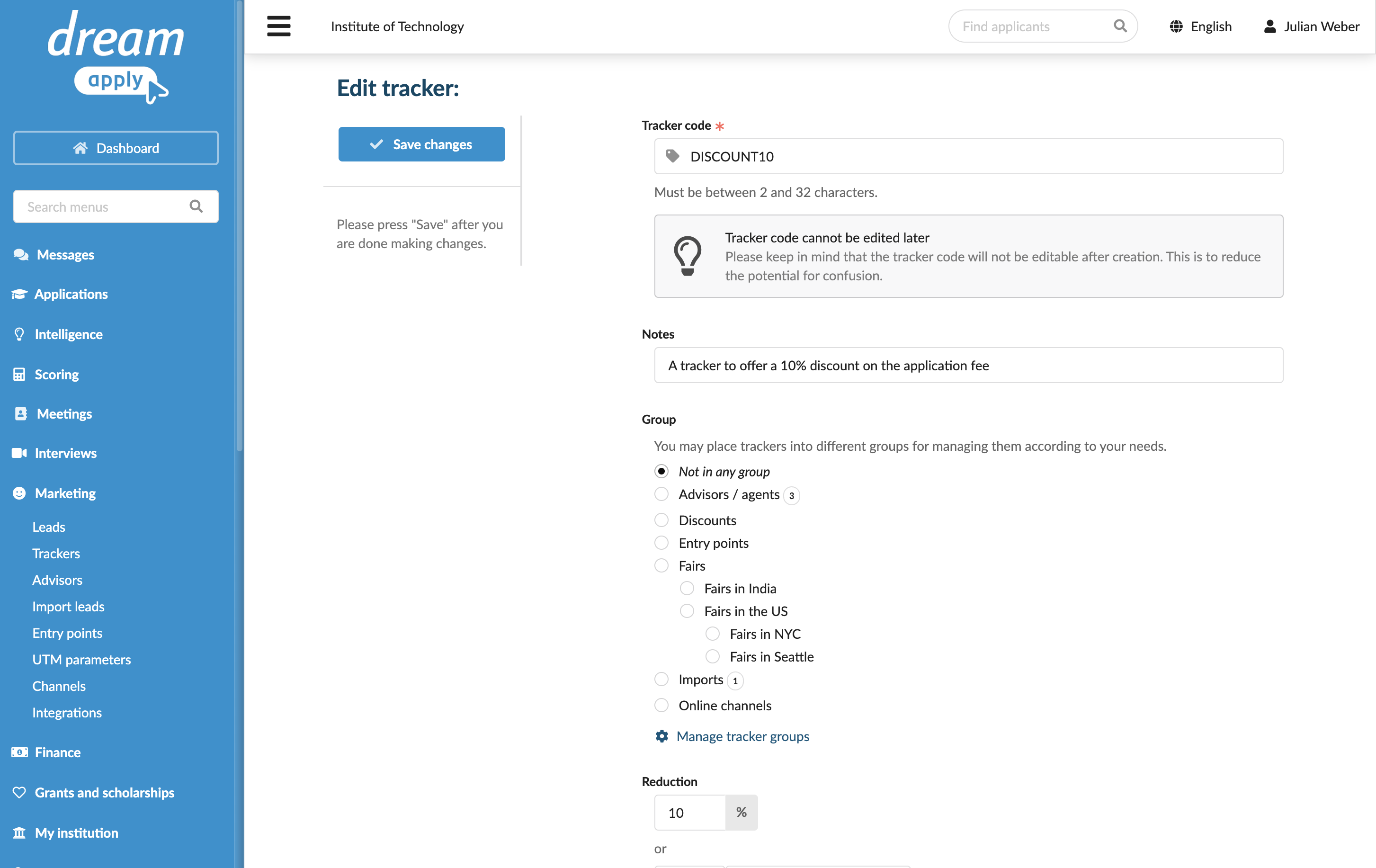 Creating a campaign tracker