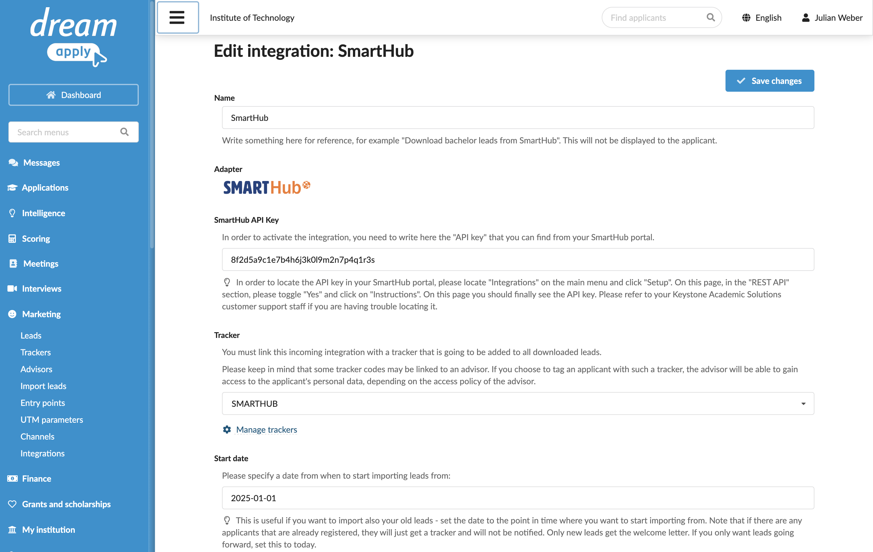 Importing leads from an external platform