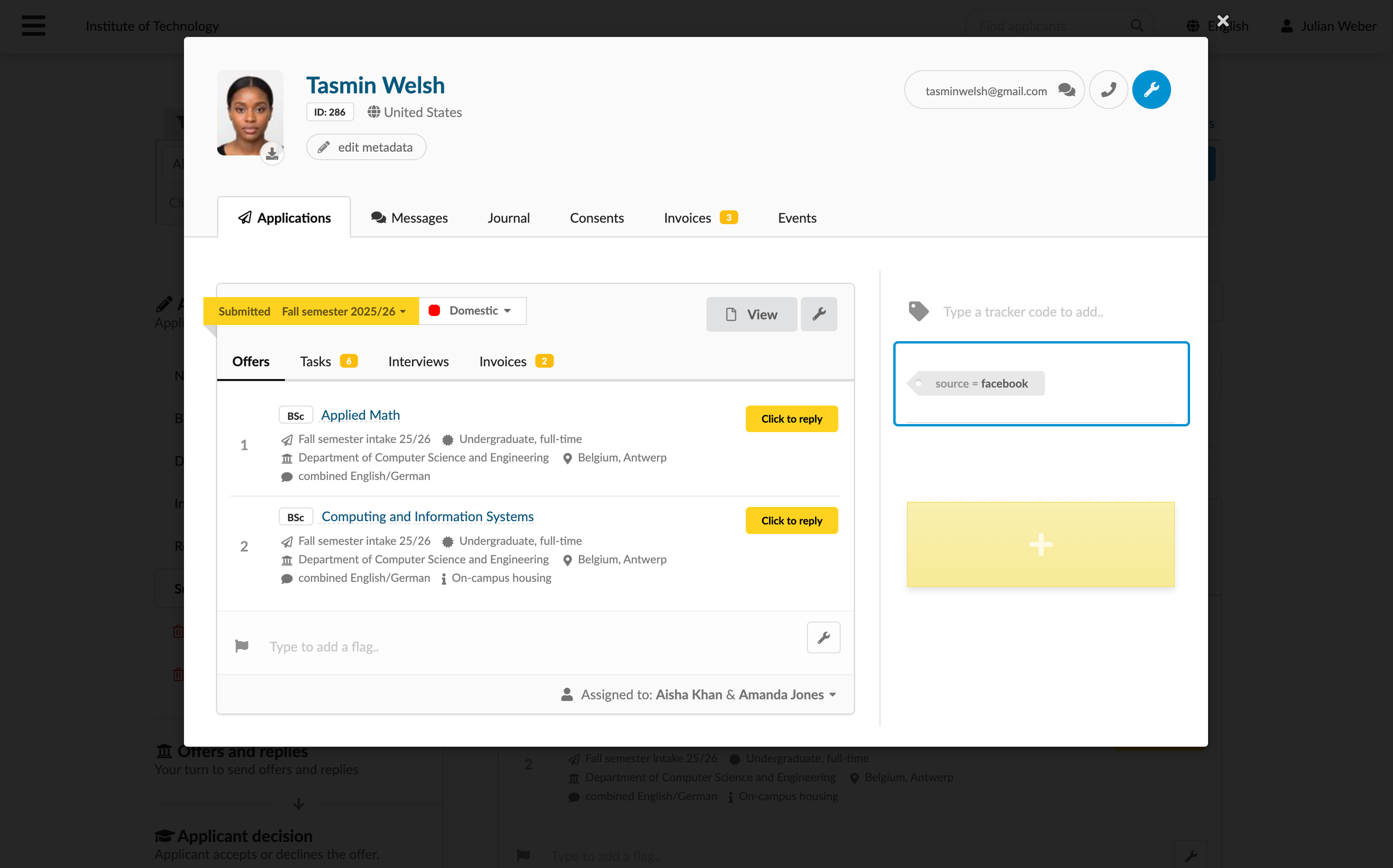 Viewing attributed UTM parameters