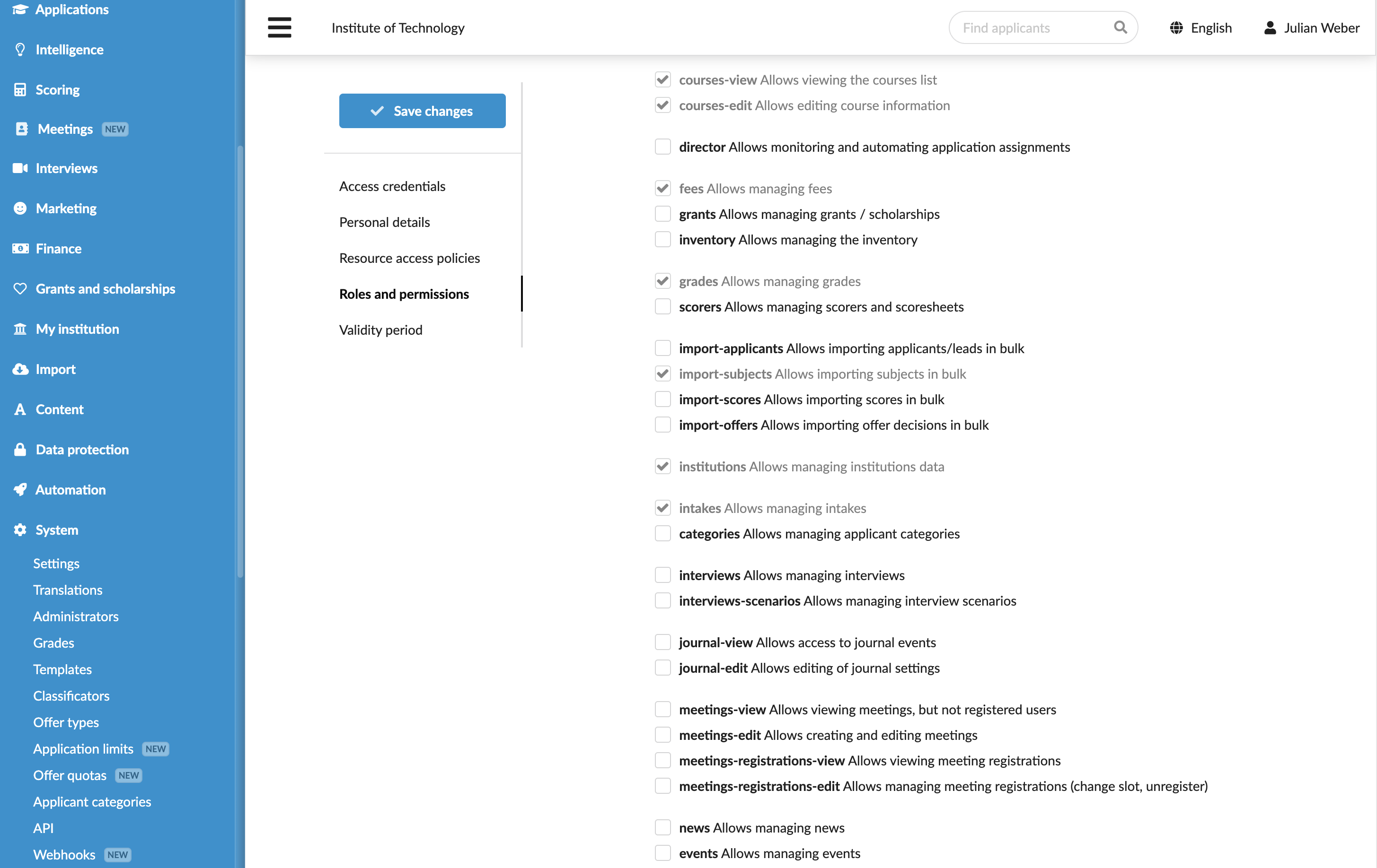 Managing access to the programme catalog