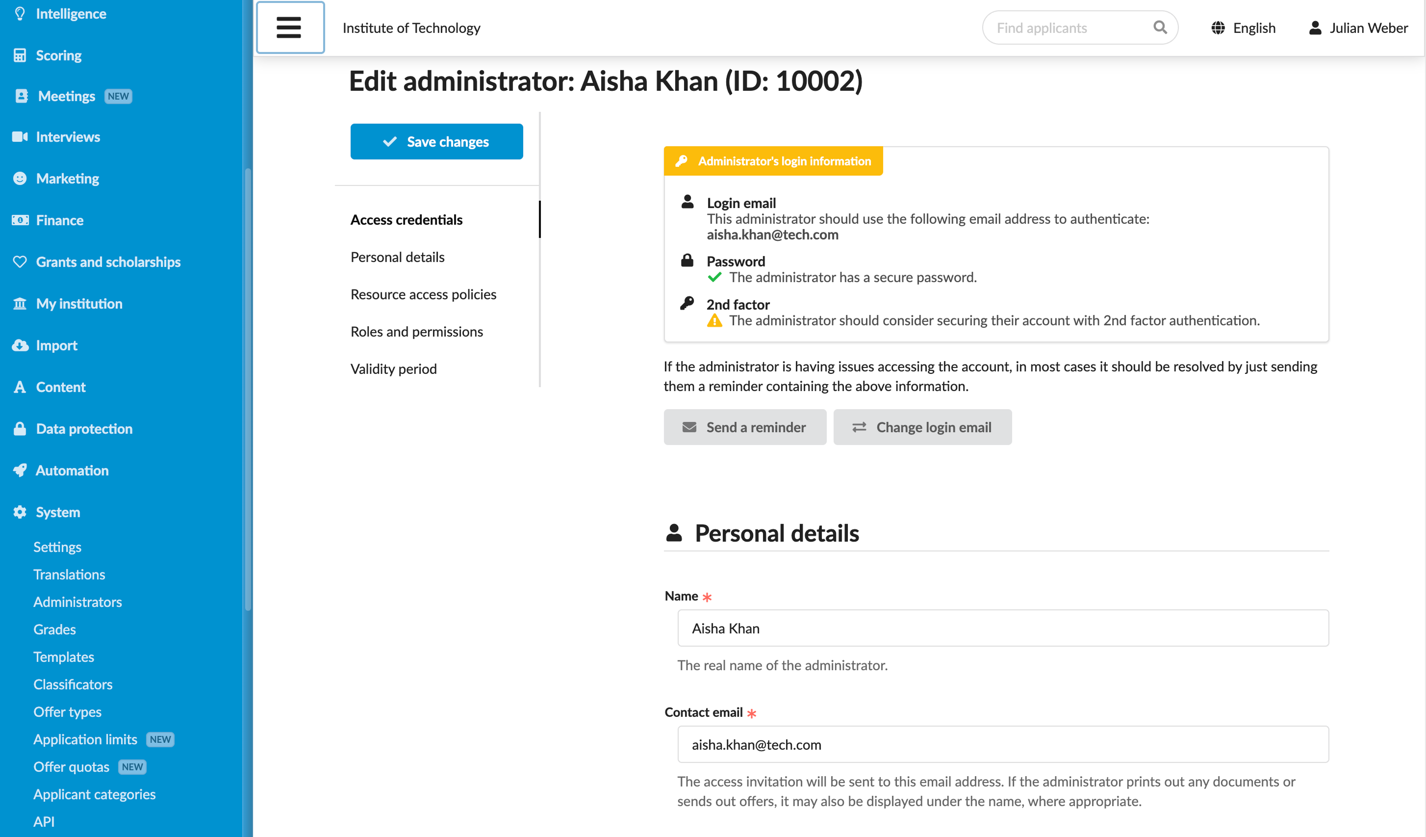 Resending an invitation to activate the account