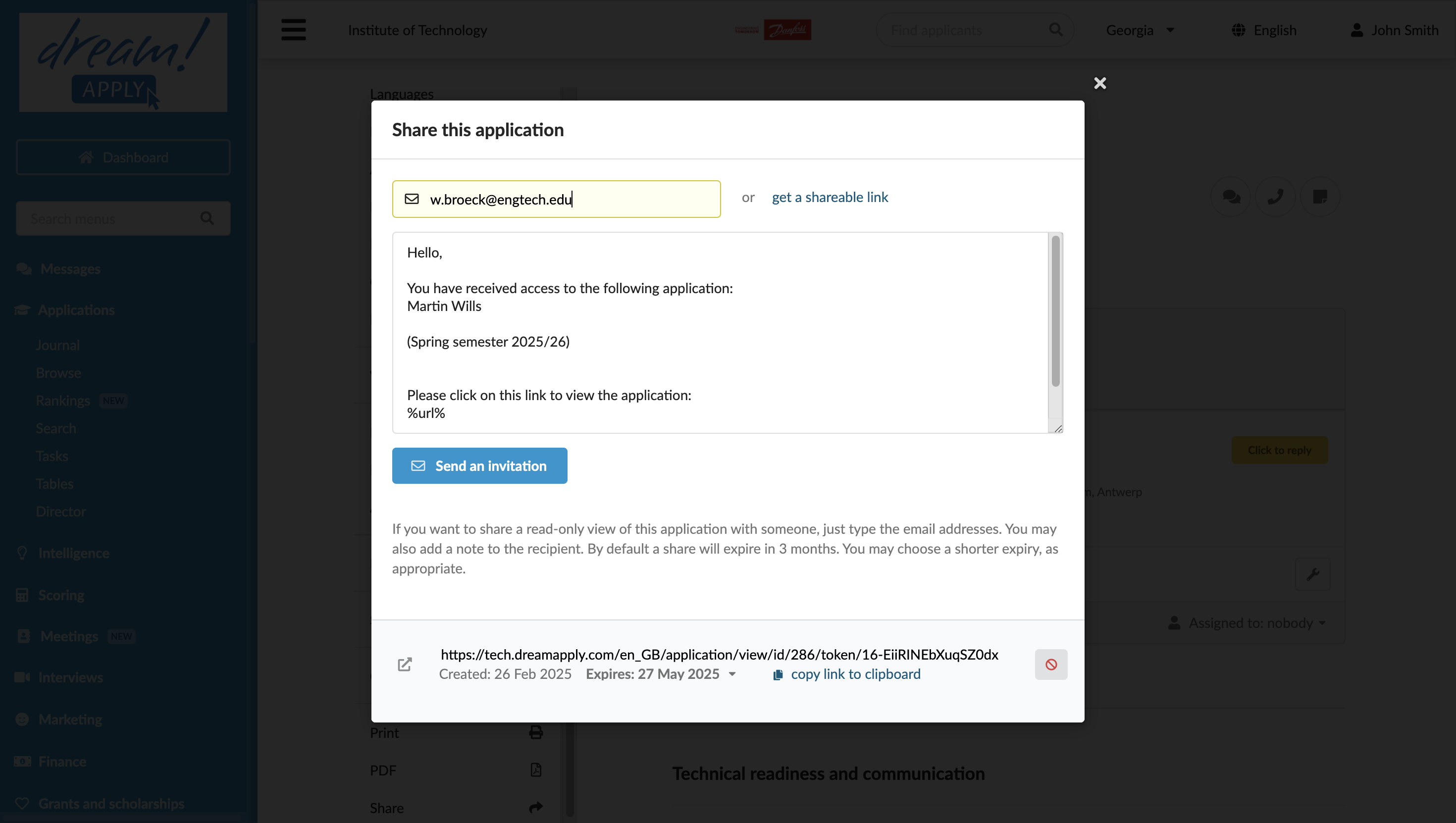 Sharing an application